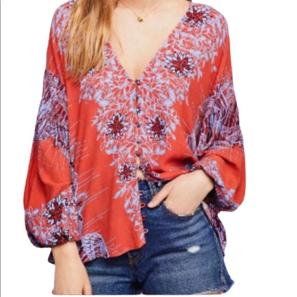 Free People Tops - Free People Birds of a Feather Boho Top Size M